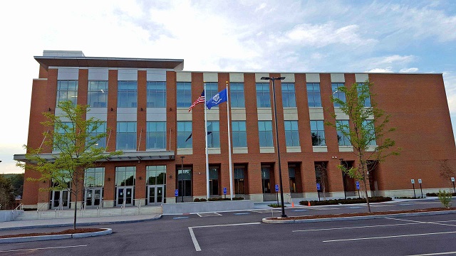 The Litchfield Judicial District courthouse in Torrington, CT. Connecticut courts are open to a limited degree during the coronavirus outbreak.